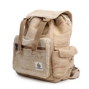 Organic Hemp Backpack - Handmade Eco-Friendly Design - Medium Sized Daypack for Men and Women - Made in Nepal