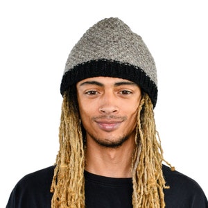 Freakmandu Collections - Boho Style Ski Beanie Warm Hat 100% Wool Black