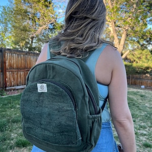 Mini sac à dos en chanvre - Respectueux de l'environnement, unisexe, rustique, durable