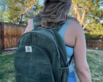 Mini Hemp Backpack Bag - Eco Friendly Unisex Rustic Durable