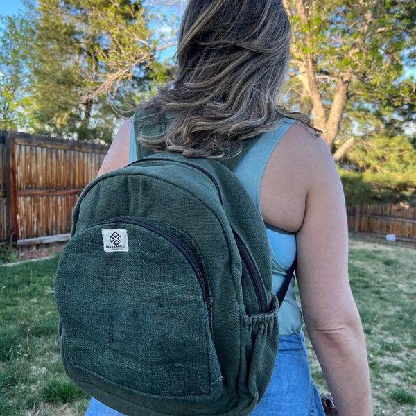 Mini Hemp Backpack Bag - Eco Friendly Unisex Rustic Durable