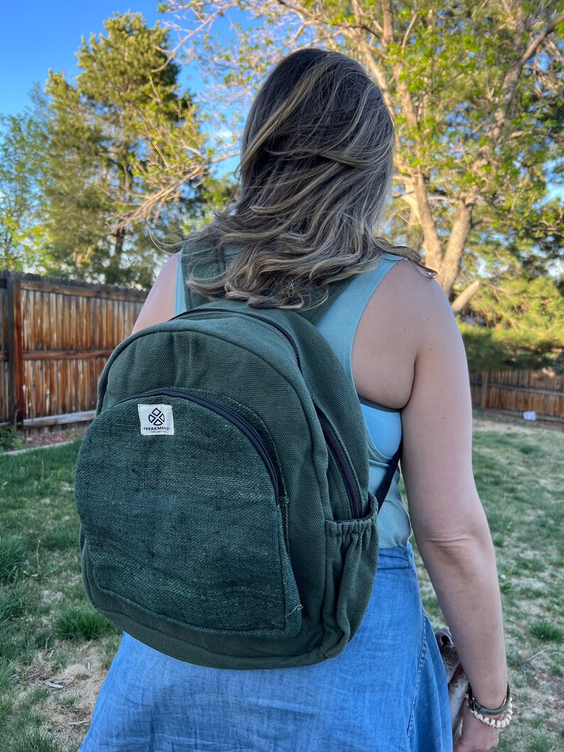 Mini Hemp Backpack Bag - Eco Friendly Unisex Rustic Durable 