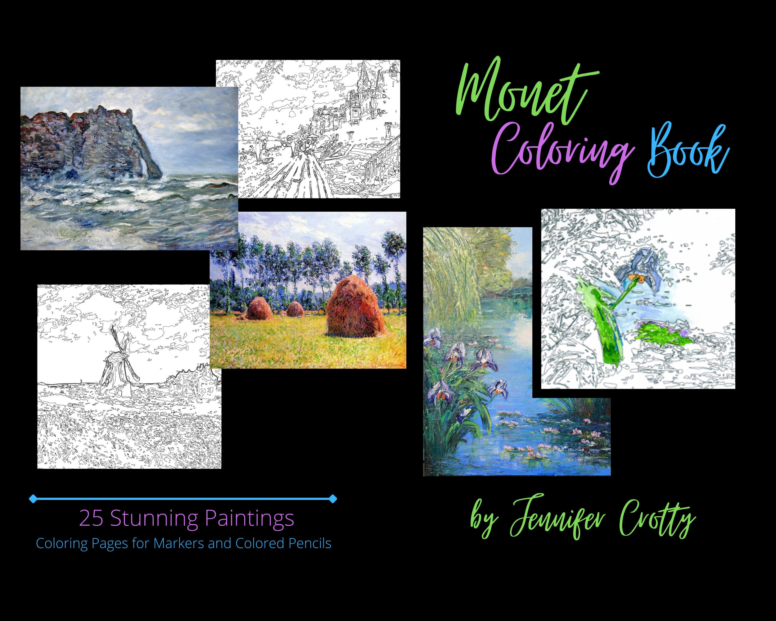 Monet Coloring Book: for Colored Pencils and Blending Markers 