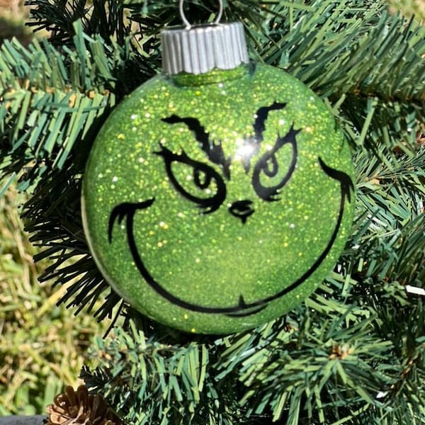 Green guy glitter ornament