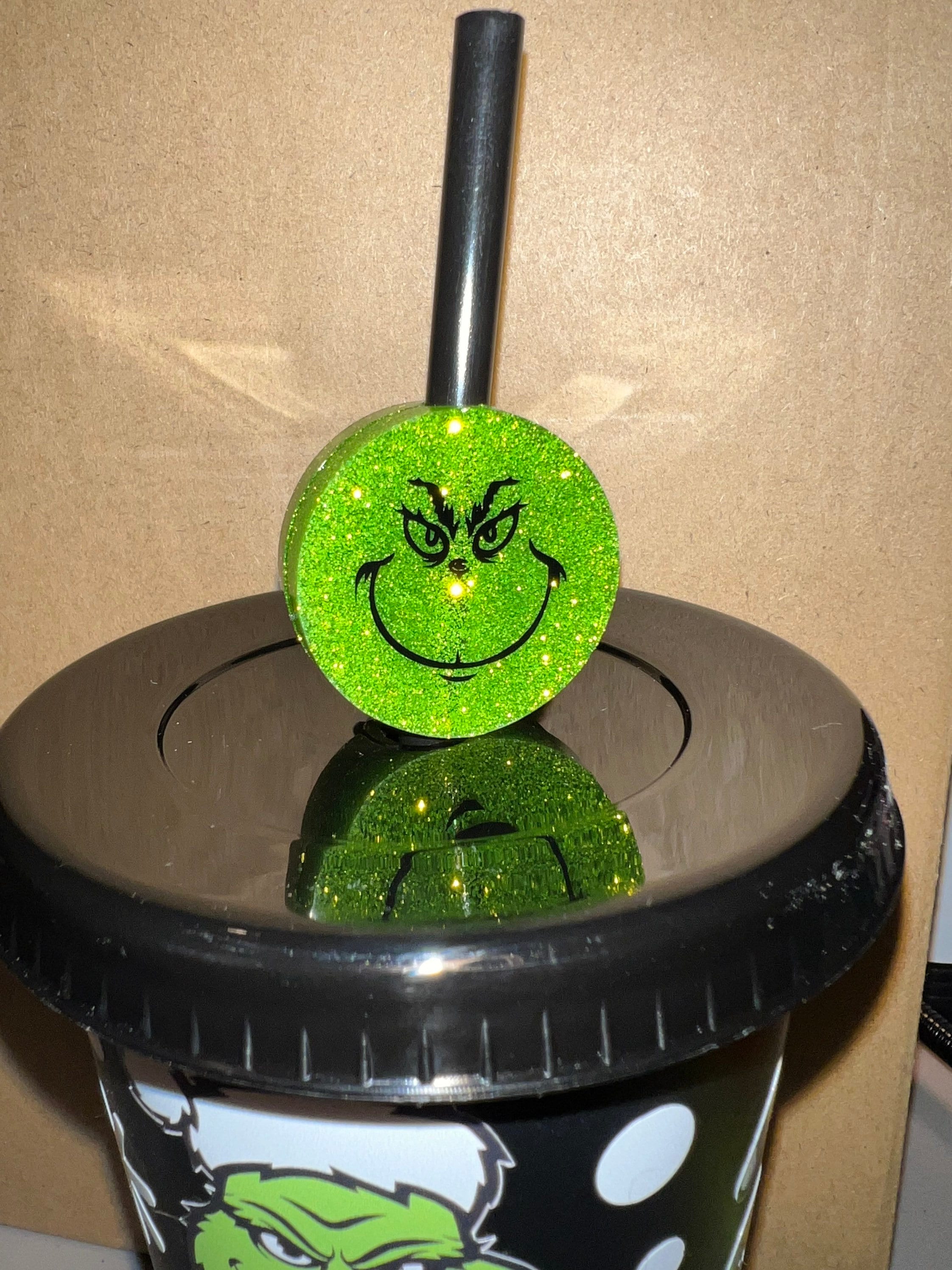 Grinch Straw Topper