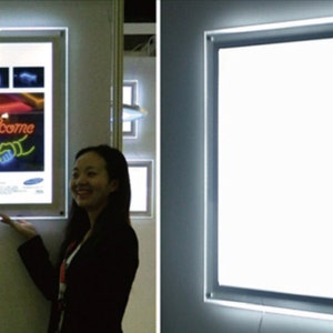 Crystal LED Light Box Clear Acrylic Backlit Illuminated LED Poster Edge ...