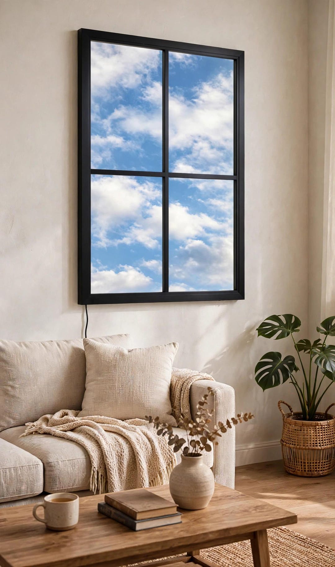 Fake Led Window Night New LED Faux Window Light Box Dimmable Cloud Sky Fake Ceiling Light ...