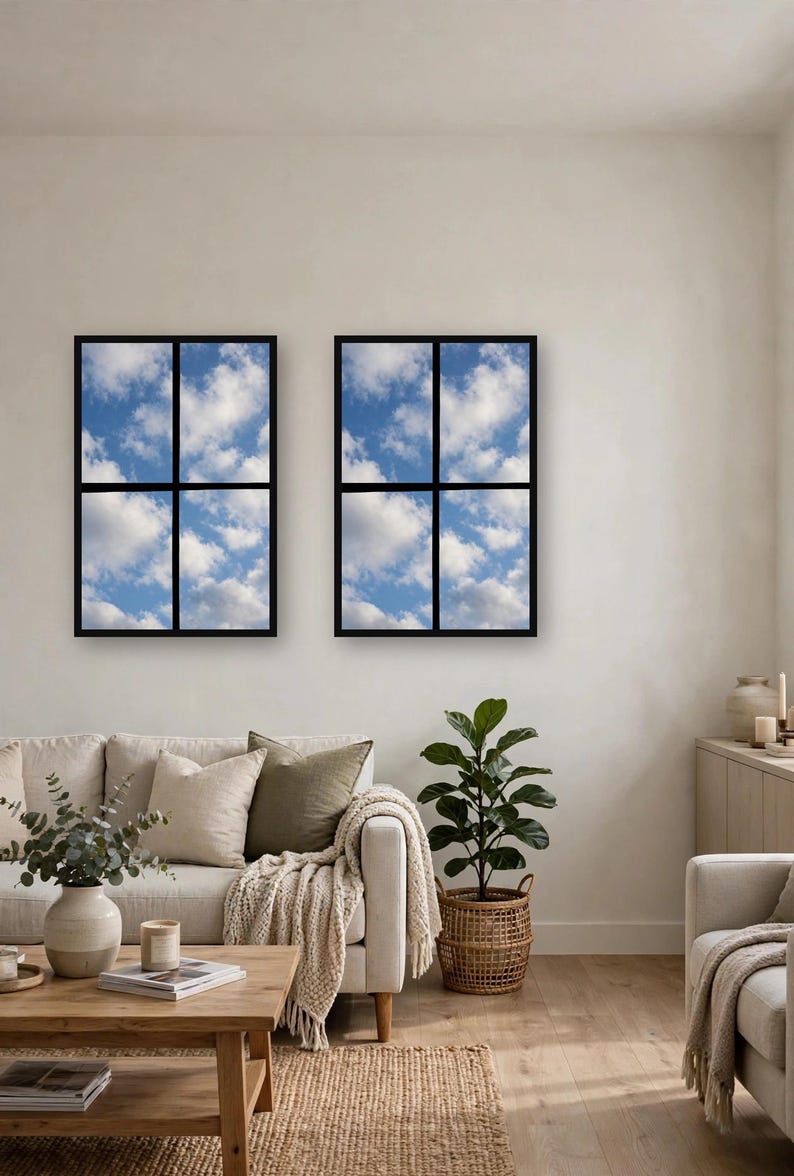 Fake Led Window Night New LED Faux Window Light Box Dimmable Cloud Sky Fake Ceiling Light ...