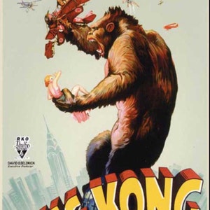 King Kong On A 11”x17” Unframed Movie Poster.Printed on Card Stock.A Great Addition To Your Man Cave.