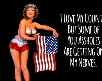 Funny Refrigerator Magnet: I Love My Country - Glossy Finish (2x3)