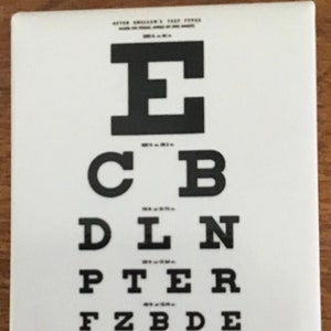 Eye Chart on a 2x3 Refrigerator Magnet with Glossy Finish,Metal Construction.Funny Gift For Him or Her.
