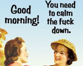 Funny Refrigerator Magnet: Good Morning, Calm Down - Glossy Finish