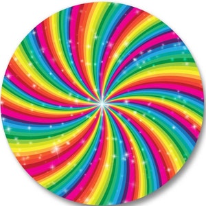 Colorful Sweet Candy Swirl on a 3&quot; Pocket Mirror.Durable Glass Mirror Encased In A Heavy Duty Metal Casing.A Gift For Her.