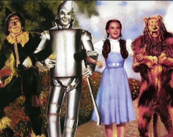 Wizard of Oz Group Photo Magnet: Dorothy, Tin Man, Lion, Scarecrow