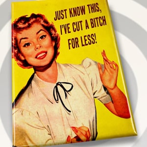 Just Know This I’ve Cut A Bitch For Less.On A Metal 2”x3”Fridge Magnet. A Gift For Him or Her.