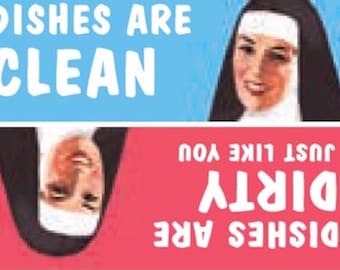 Dishes Are Clean/Dirty Refrigerator Magnet - Funny Kitchen Humor (2"x3")