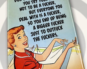 Funny Refrigerator Magnet: Sarcastic Retro Humor Gift (2"x3")