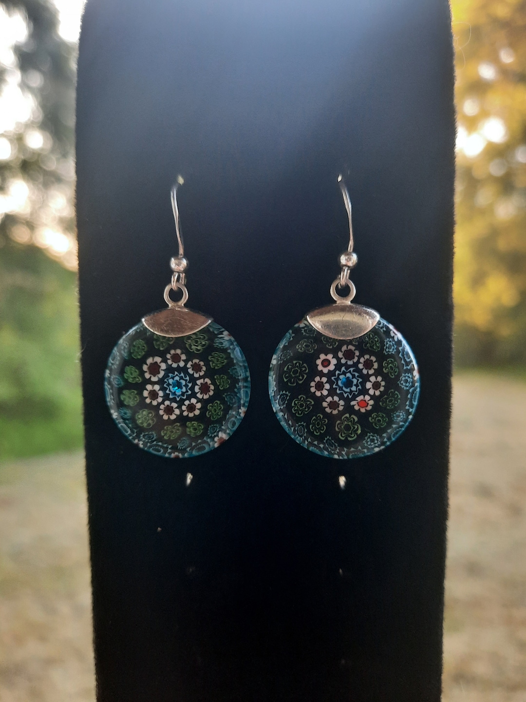 Vintage Mille Fiori Thousand Flowers Earrings Millefiori Fashion Best