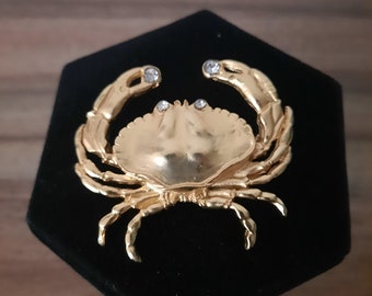 Vintage Gold Tone Crab Brooch Fashion Best Gift