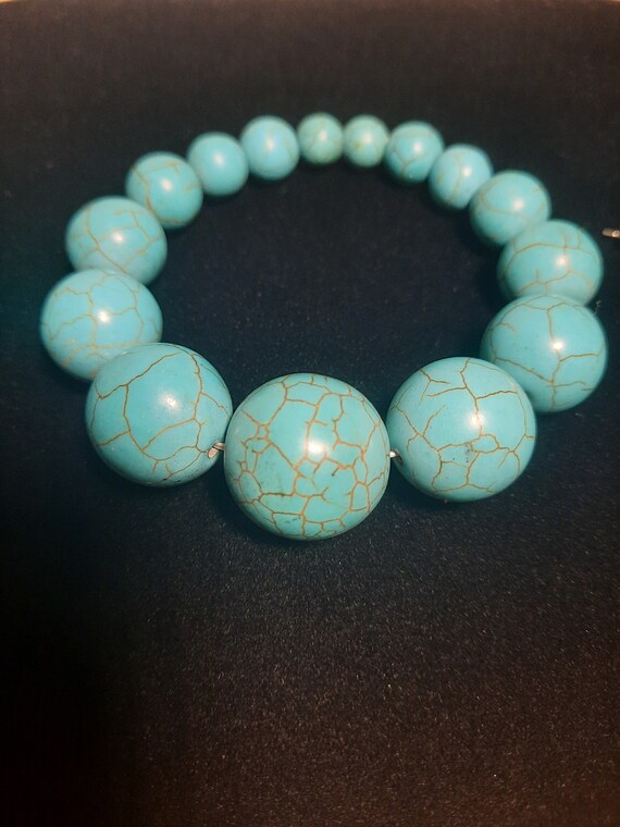 Southwestern Natural Turquoise Bracelet and Earri… - image 3