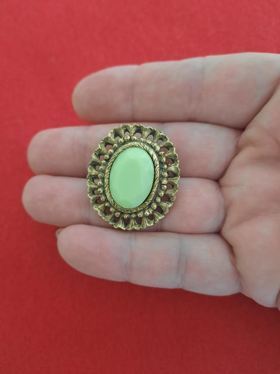 Carolyn Pollack Unsigned Oval Insert Stone Brooch… - image 4