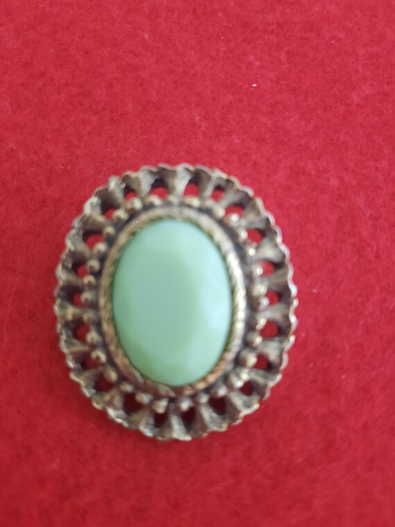 Carolyn Pollack Unsigned Oval Insert Stone Brooch… - image 1