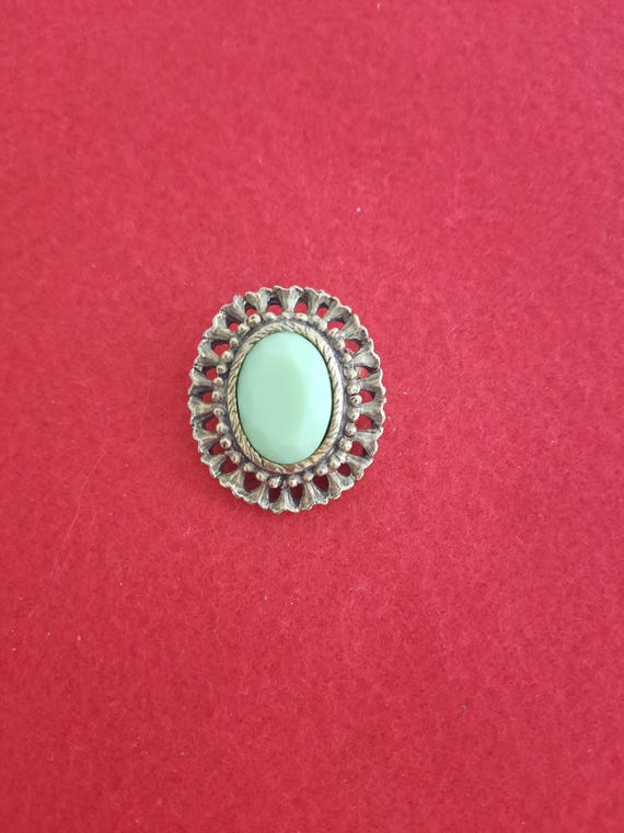 Carolyn Pollack Unsigned Oval Insert Stone Brooch… - image 2
