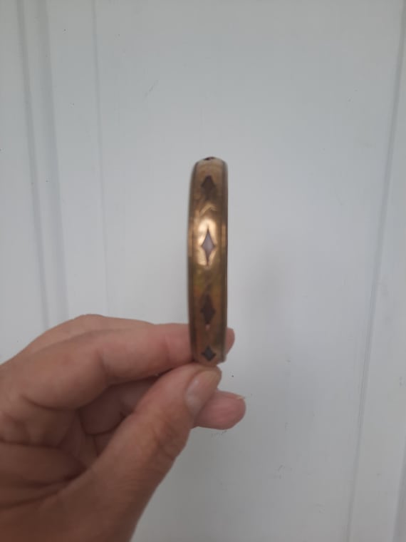 Ethnic Patterned Copper Bracelet Handcrafted Engr… - image 3