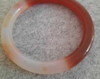 58.2 MM Natural Agate Chalcedony Red Green Jade Bracelet Bangle