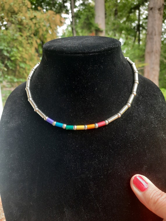 Descadero Rainbow Aluminum Necklace Colorful with 