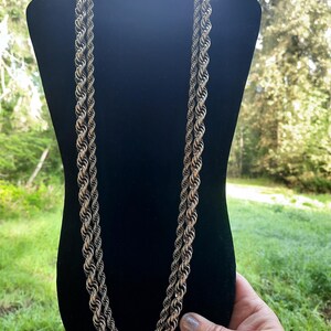 Vintage MONET 32" Extra Long Twisted Gold Tone Link Chain Necklace Fashion Best Gift