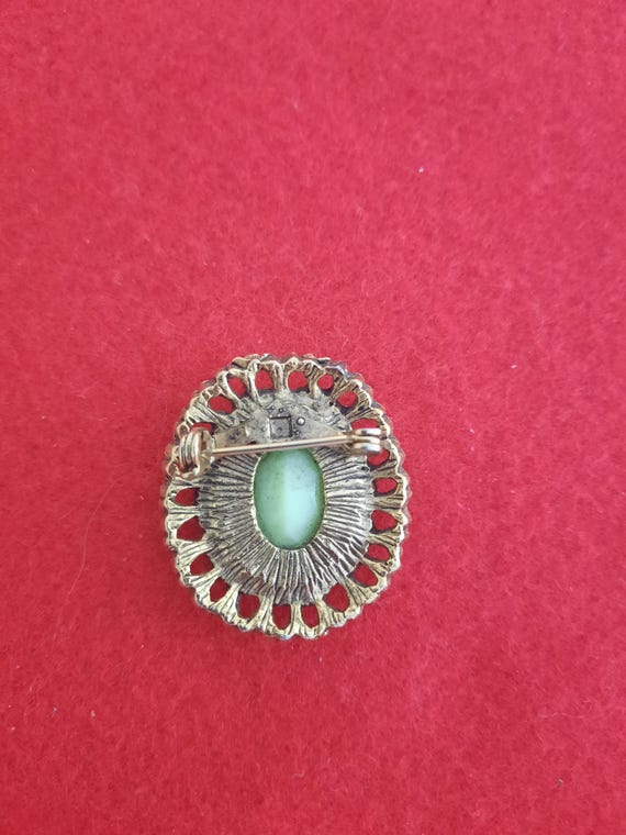 Carolyn Pollack Unsigned Oval Insert Stone Brooch… - image 3