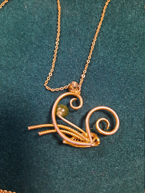 Necklace made of jadeite gold 12k pendant. - image 4