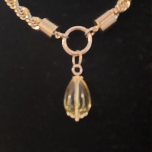 Vintage Signed J GREW Gold Tone Metal Rope Twist Design Necklace Fashion Best Gift