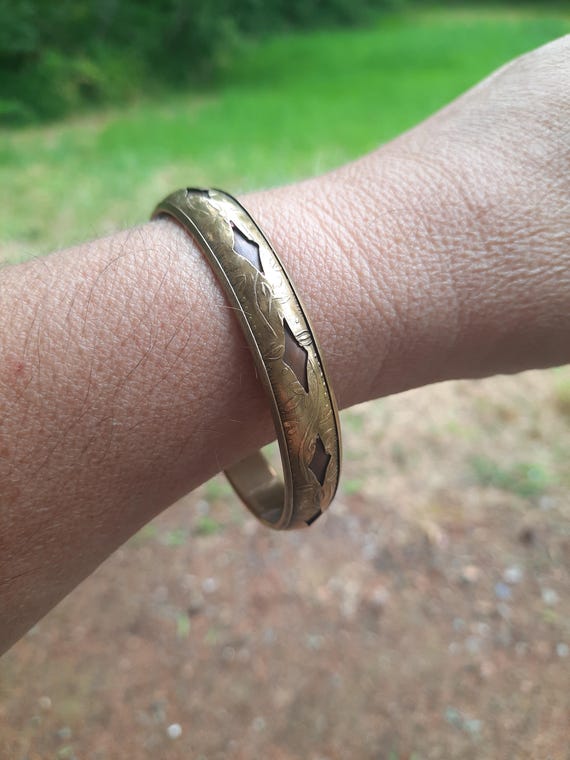 Ethnic Patterned Copper Bracelet Handcrafted Engr… - image 6