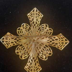 Vintage Heraldic Royal Cross Gold Tone Enamel Fashion Best Gift image 3