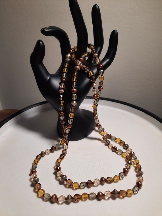 Vintage Large Multilayered Honey Color Necklace Fa