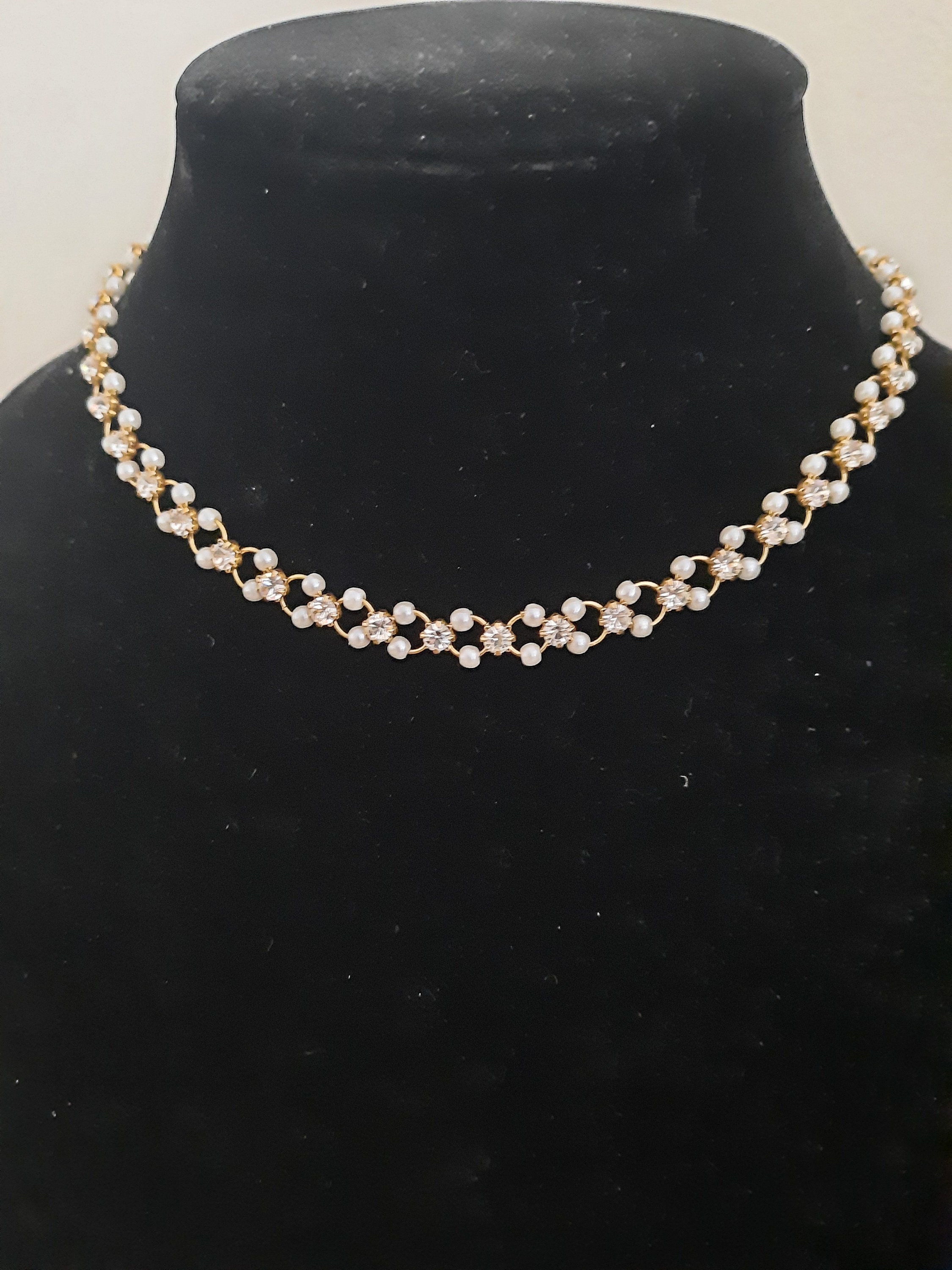 Vintage Pearl Chain Choker Neckband Simple Short Necklace Fashion Pearl
