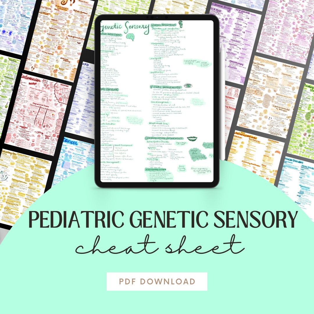 Genetic Ipad Notes.pdf Pediatric Genetic Sensory Nursing Notes Cheat Sheet - Etsy
