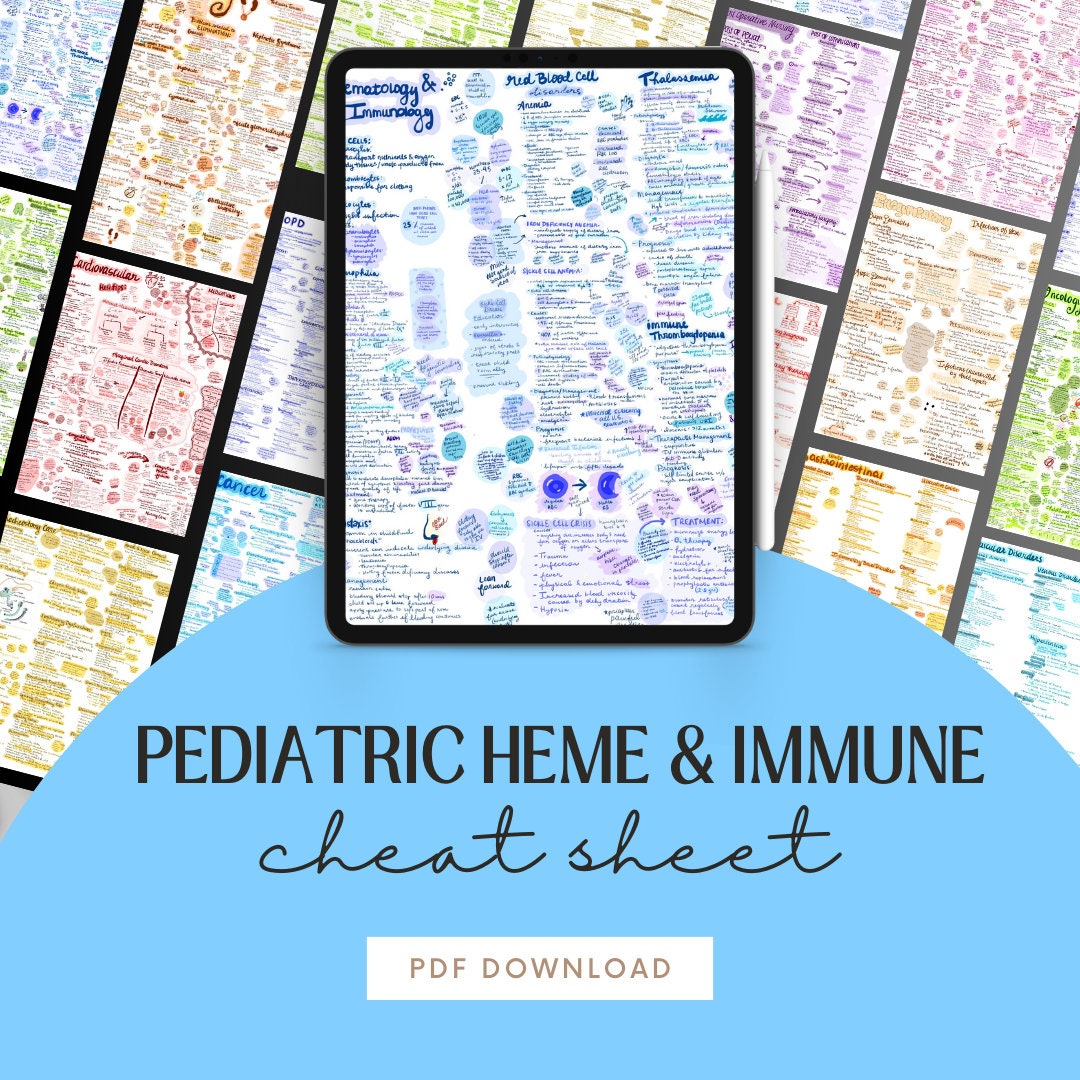 Pediatric Hematology And Immunology Notes Cheat Sheet Etsy Pediatric Hematology And Immunology Notes Cheat Sheet Etsy