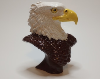Ceramic Eagle Bust- Ready to Paint Unfinished or Finished Craft Party Gift Paintable DIY Animal Bird