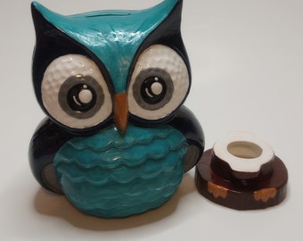 Ceramic Owl Bank - Finished or Ready to Paint Unfinished Craft Party Gift Paintable DIY Bird Animal