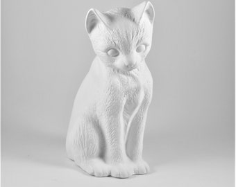 Ceramic Realistic Cat or Kitten- Ready to Paint Unfinished or Finished Craft Party Gift Paintable DIY Animal Kitten