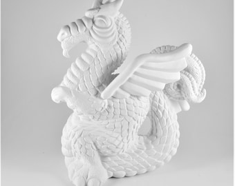 Ceramic Large Dragon - Ready to Paint Craft Party Gift Paintable DIY