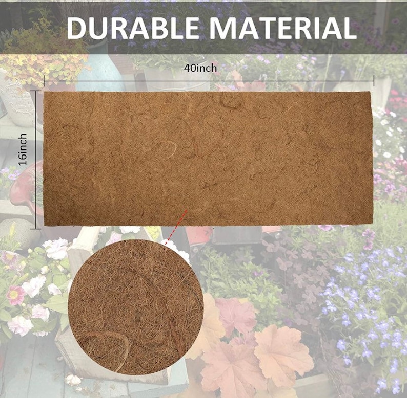 4 Rolls Coconut Coir Liner Sheet Coco Plant Fiber Roll, Coconut Palm