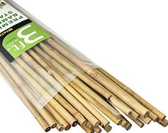 Mininfa Natural Bamboo Stakes 2-6feet, Eco-Friendly Garden Stakes, Plant Stakes Supports Climbing for Tomatoes, Trees, Beans, 20-30 Pack