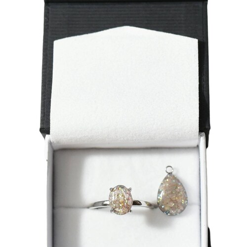 Cremation Memorial Keepsake Ring 925 Silver Pear Round Etsy