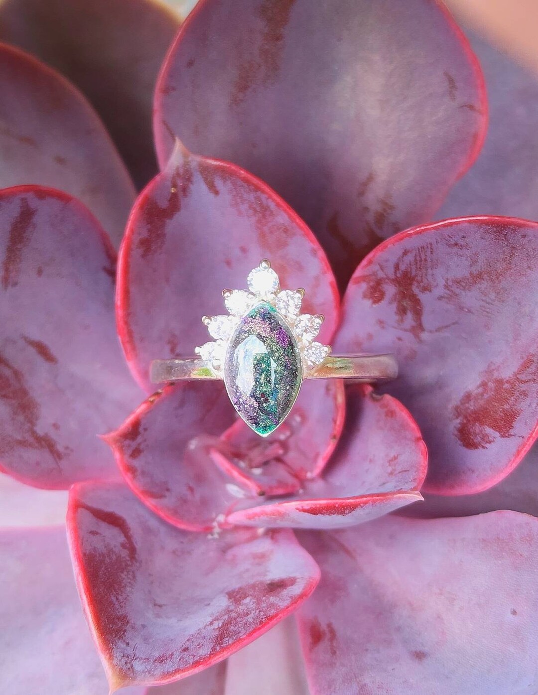 Cremation Memorial Keepsake Ring 925 Sterling Silver and Cz Bezel Ring. Sizes 413 Ashes Ring