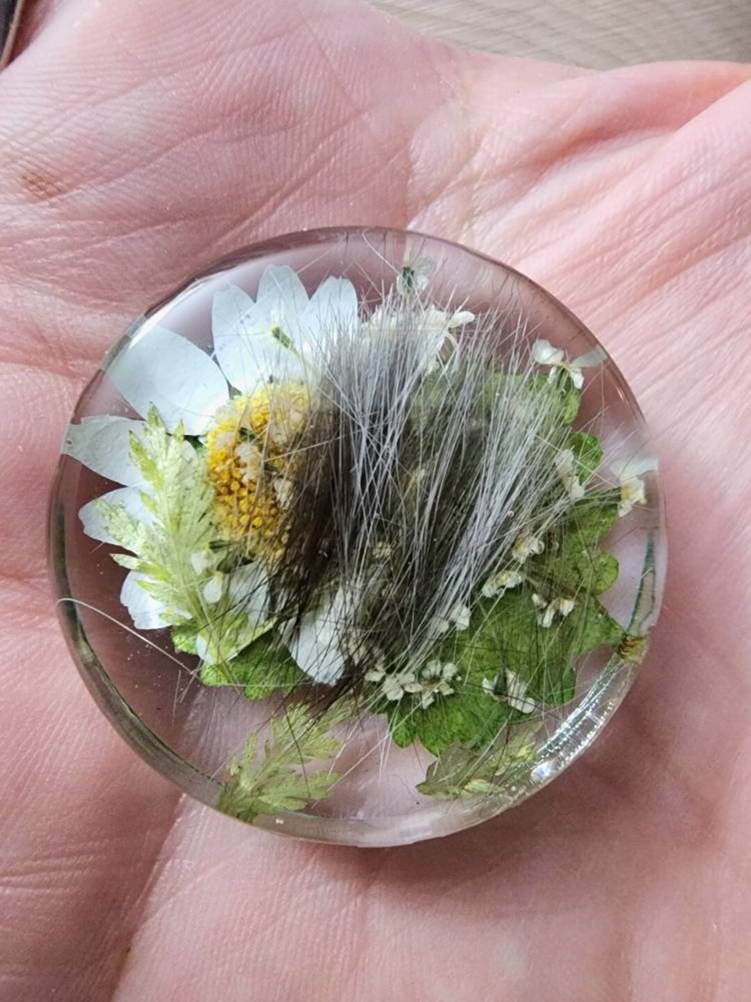 Cremation Keepsake Worry Stone Memorial Keepsake. Pet Ashes, Fur, Funeral Flowers. Cremains, Pet