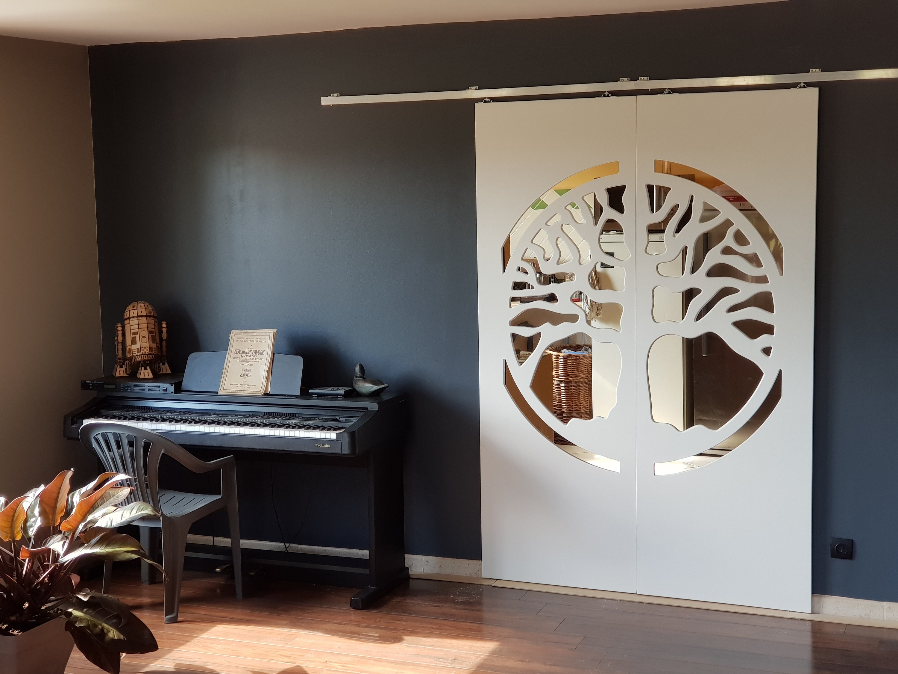 Portes Suspendues en Bois Arbre de Vie